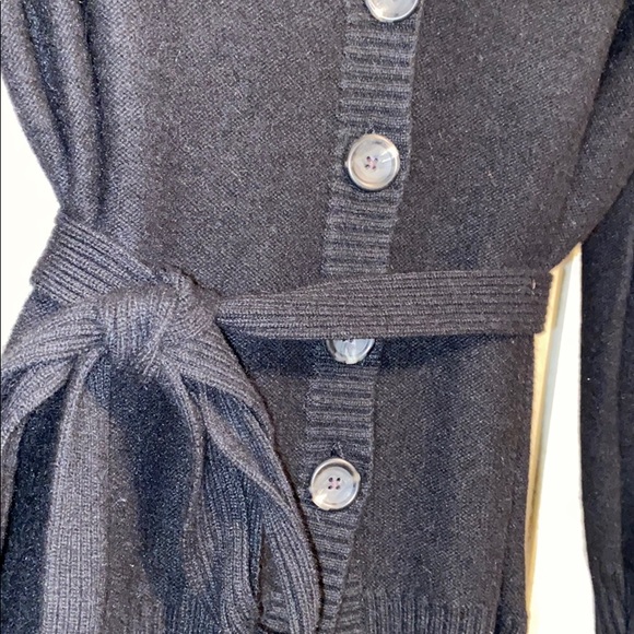 Banana Republic black 4 button cardigan sweater with detached belt. - Picture 6 of 13